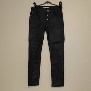 Zara Kids Black Faux Leather Pants